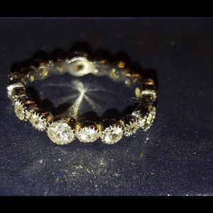 Sterling silver and crystal stackable band
